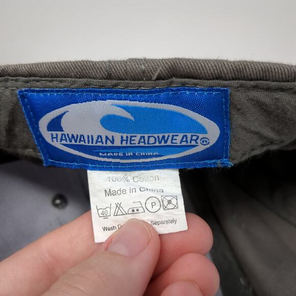 Kauai Slideback Baseball Hat Gray One Size Embroidered Hawaiian Headwear - Picture 9 of 9